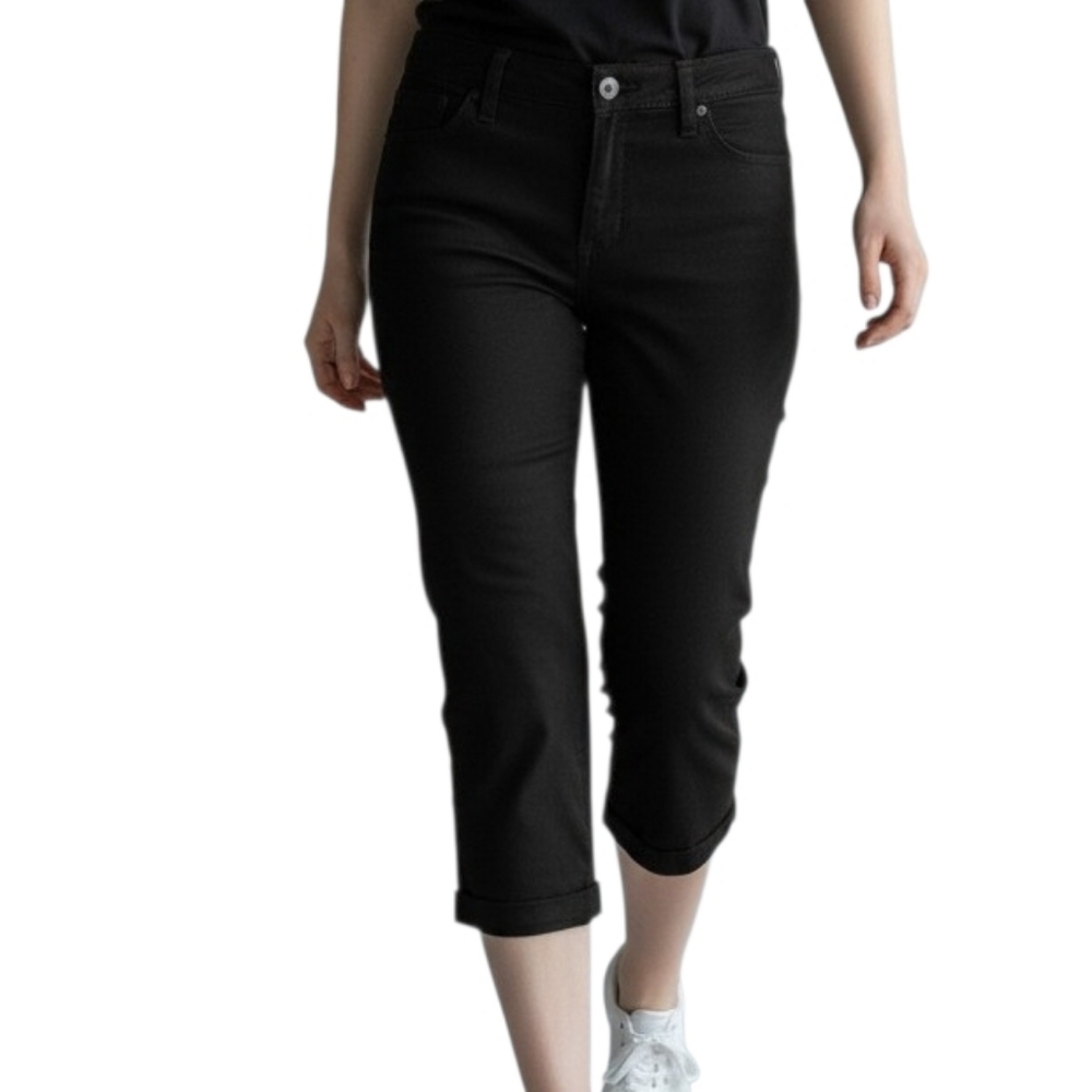 Lee Flex Motion Regular Mid Rise Black Capri Pants Size 16